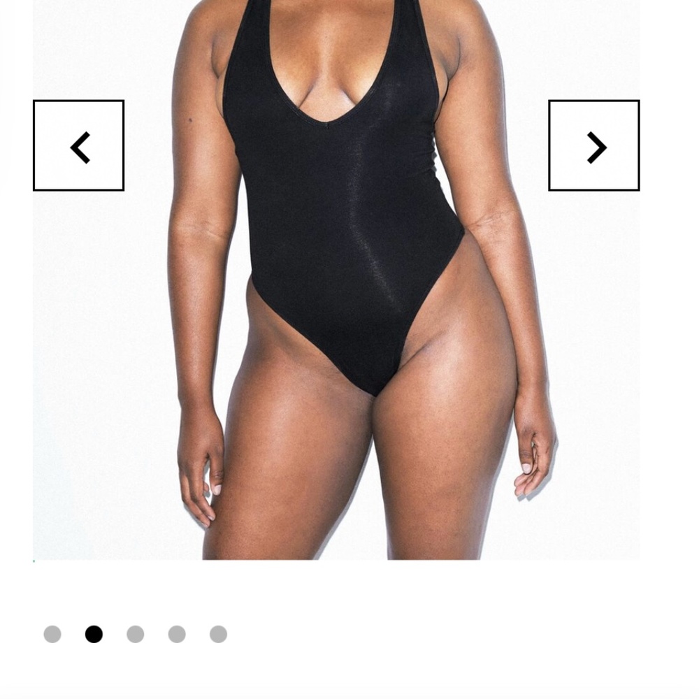 American Apparel Bodysuit Thong Black Size Small
